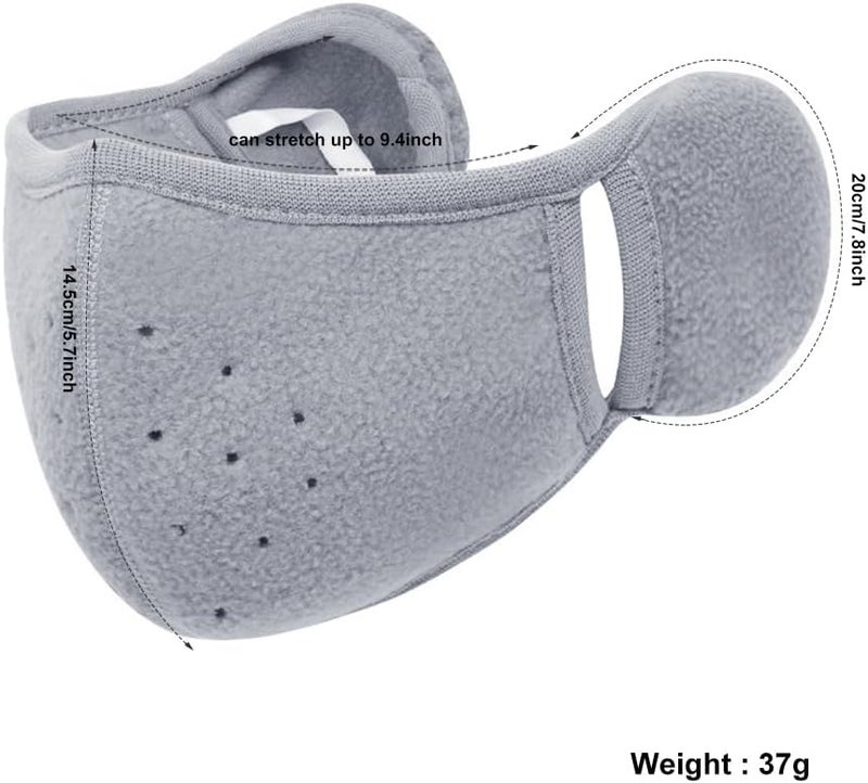 TecHong Womens Winter Warm Windproof Mask with Fluffy Ear Covers - Thick Dustproof Breathable Mouth Cover Half Face Earflaps - Image 2